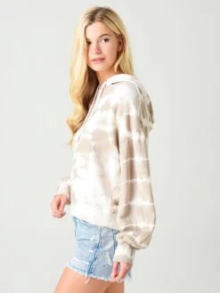 Z Supply Women's Eva Spiral Tie-Dye Hoodie -Saintbernard Shop ZT211257xTAUPExAlt2 25561689