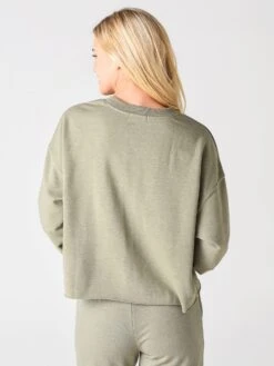 Z Supply Women's Izzy Loop Terry Pullover -Saintbernard Shop ZT211289xMEADOWGREENxAlt3 26354180