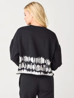 Z Supply Women's Tempest Stripe Tie-Dye Fleece Pullover Sweatshirt -Saintbernard Shop ZT211417xBLACKxAlt3 26337368