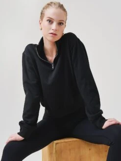 Z Supply Women's Half-Zip Sweatshirt 20 Z Supply Women's Half-Zip Sweatshirt -Saintbernard Shop ZT213317xBLACKxPrimary 53485571