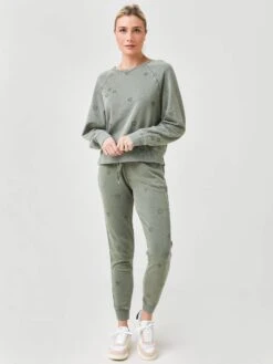 Z Supply Women's Bo Embroidered Star Sweatshirt 11 Z Supply Women's Bo Embroidered Star Sweatshirt -Saintbernard Shop ZT214341xDUSTYOLIVExAlt2 55721586