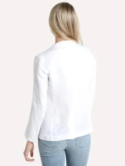 Hartford Women's Linen Violinist Jacket 8 Hartford Women's Linen Violinist Jacket -Saintbernard Shop arvd604 whitealt2