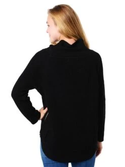 Fate Cowl Neck Sweater With Side Zips -Saintbernard Shop az 036 blackalt3