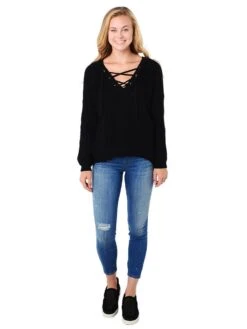 Fate Lace Up Pullover Sweater 9 Fate Lace Up Pullover Sweater -Saintbernard Shop az 054 blackalt1