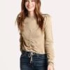 J.O.A. Long Sleeve Knit Top -Saintbernard Shop bc7485 taupe