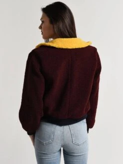 J.O.A Multi Contrast Teddybear Jacke -Saintbernard Shop bc7860 multistripealt2