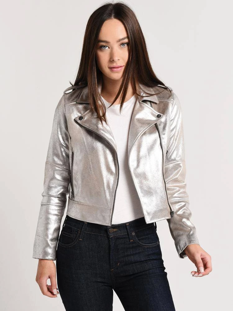 Cupcakes And Cashmere Brooklee Faux-Leather Metallic Moto Jacket 3 Cupcakes And Cashmere Brooklee Faux-Leather Metallic Moto Jacket