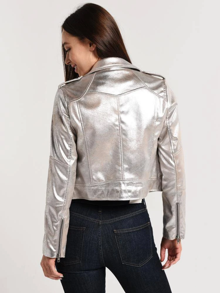 Cupcakes And Cashmere Brooklee Faux-Leather Metallic Moto Jacket 6 Cupcakes And Cashmere Brooklee Faux-Leather Metallic Moto Jacket - Image 4
