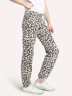 Monrow Women's Leopard Vintage Sweats -Saintbernard Shop hb006 168 naturalalt1