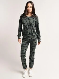 Monrow Elastic Waist Sweats With Hearts And Camo -Saintbernard Shop hb0128 50 cactusalt3