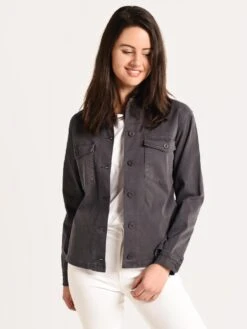 Monrow Side Stripe Military Jacket