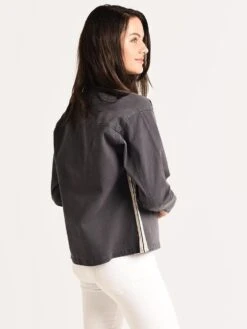 Monrow Side Stripe Military Jacket -Saintbernard Shop hj0118 1 vintageblackalt2