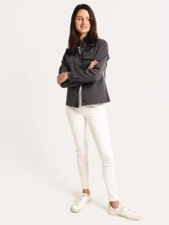 Monrow Side Stripe Military Jacket -Saintbernard Shop hj0118 1 vintageblackalt3