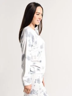 Monrow Vintage Raglan Pullover With Cloud Tie Dye -Saintbernard Shop ht0257 48 vintageblackalt1