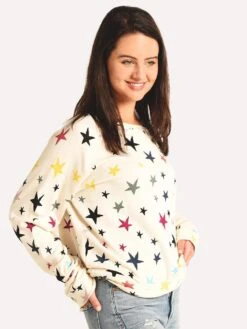 Monrow Falling Stars Oversized Raglan Sweatshirt 9 Monrow Falling Stars Oversized Raglan Sweatshirt -Saintbernard Shop ht0571 9 naturalalt1