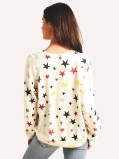 Monrow Falling Stars Oversized Raglan Sweatshirt 10 Monrow Falling Stars Oversized Raglan Sweatshirt -Saintbernard Shop ht0571 9 naturalalt2