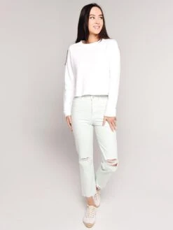 Monrow Mesh Back Sweatshirt -Saintbernard Shop ht0586 whitealt1