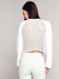 Monrow Mesh Back Sweatshirt -Saintbernard Shop ht0586 whitealt3