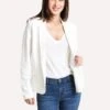 Majestic Women's Long Sleeve Open Blazer With Pockets -Saintbernard Shop j060 fve050 milk
