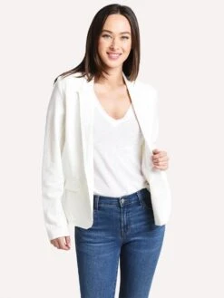 Majestic Women's Long Sleeve Open Blazer With Pockets