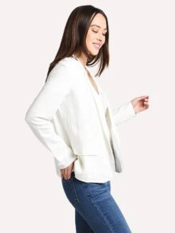 Majestic Women's Long Sleeve Open Blazer With Pockets -Saintbernard Shop j060 fve050 milkalt1