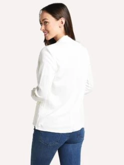 Majestic Women's Long Sleeve Open Blazer With Pockets -Saintbernard Shop j060 fve050 milkalt2