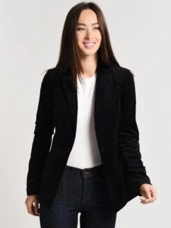 J Brand Women's Denise Velvet Blazer -Saintbernard Shop jb001794 black