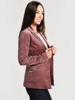 J Brand Women's Denise Velvet Blazer -Saintbernard Shop jb001794 warmsablealt1