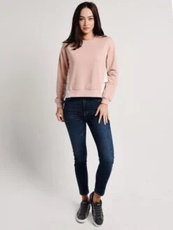 After Market Knit Long Sleeve Two Layer Point Top -Saintbernard Shop mc202t nudepinkalt1