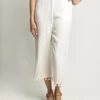 Moon River Wide Leg Pant With Pom Trim 2 Moon River Wide Leg Pant With Pom Trim -Saintbernard Shop mr3717 ivory