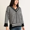 Moon River Knit Top 1 Moon River Knit Top -Saintbernard Shop mr4165 black white