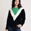 English Factory Color Block Knit Sweater -Saintbernard Shop os104t black 818a6e7e fb05 4794 a553 b304ad06a131