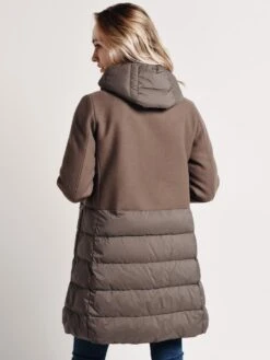 Herno Women's Half Wool Half Puffer Coat With Removable Hood -Saintbernard Shop p10848d 39601 taupealt2