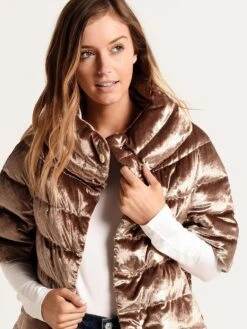 Herno Crystal Velvet Short Sleeve Jacket -Saintbernard Shop p10862d 15019 goldalt2