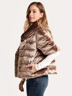 Herno Crystal Velvet Short Sleeve Jacket -Saintbernard Shop p10862d 15019 goldalt3