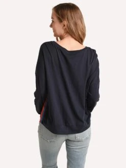 Sundry Side Stripes Easy Long Sleeve Sweatshirt 10 Sundry Side Stripes Easy Long Sleeve Sweatshirt -Saintbernard Shop p3 793t5 navysidestripesalt2