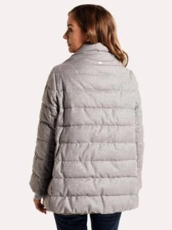 Herno Wool Lurex Short Cocoon Jacket With Belle Sleeves -Saintbernard Shop pc0046d 33520s palegreyalt3