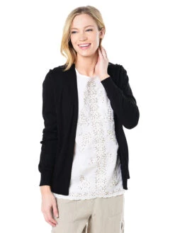Tommy Bahama Women's Pickford Frayed Cardigan -Saintbernard Shop tw413116 black