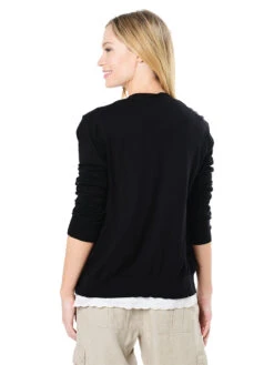 Tommy Bahama Women's Pickford Frayed Cardigan -Saintbernard Shop tw413116 blackalt3