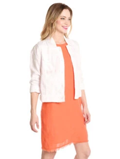 Tommy Bahama Women's Two Palms Linen Raw-Edge Jacket -Saintbernard Shop tw510640 whitealt1