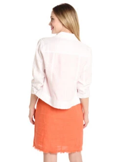 Tommy Bahama Women's Two Palms Linen Raw-Edge Jacket -Saintbernard Shop tw510640 whitealt2