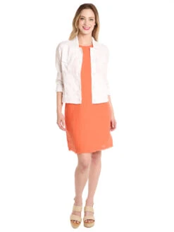 Tommy Bahama Women's Two Palms Linen Raw-Edge Jacket -Saintbernard Shop tw510640 whitealt3