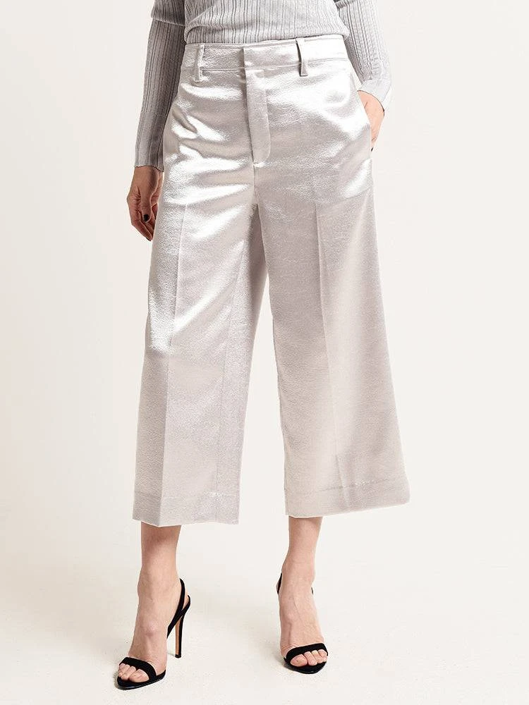 Vince Metallic Satin Crop Wide Pant 5 Vince Metallic Satin Crop Wide Pant - Image 3